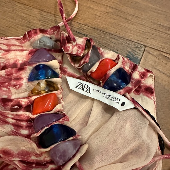NWT Zara Beaded Tie-Dye Dress - Picture 3 of 4